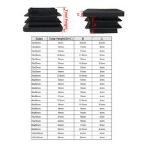 빠루 야스리 2410pcs 정사각형 플라스틱 블랙 블랭킹 엔드 캡 튜브 파이프 삽입 플러그 마개 10x10 ~ 거실, 02 2PCS_14 23x23mm