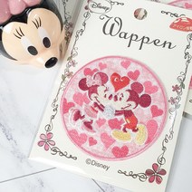 디즈니 미키마우스 미니마우스 캐릭터 와펜 자수 패치 열접착 스티커