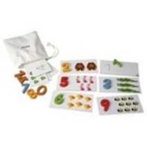 플랜토이즈 5165 숫자 카드 원목 완구, 혼합 색상