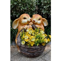 토끼 마당꾸미기 정원 레이아웃 조경 장식품 공원, D