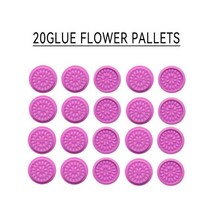 20/50/100pcs 일회용 플라스틱 꽃 홀더 스티커 접착제 팔레트 접목 도구 속눈썹 메이크업, 한개옵션1, 14 Purple-20