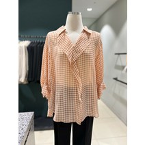 쉬즈미스 쉬즈미스 체크 드레이프 러플 블라우스 SWWBLL21140 (P002138401)