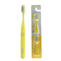 브라이트(bright toothbrush) 음파전동칫솔 칫솔/교체헤드(2개) 패키지, 브라이트 투스브러쉬 옐로우+교체모 SET