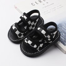 아기신발 삑삑이 돌아기 보행기 샌들 걸음마 심플체크