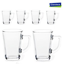 글라스락 내열강화 사각 머그컵 6p, 투명, 360ml