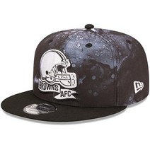 New Era 남성용 2022 사이드라인 9FIFTY 잉크 염색 스냅백 모자 블랙., Cleveland Browns