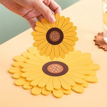2021년식 주방 거실 집들이 선물 홈꾸미기 라면 냄비 사무실 커피컵 텀블러 고급 해바라기 실리콘 그릇 냄비 받침대 캠핑 낚시 여행 감성 디자인 인테리어 소품, 황금빛 해바라기