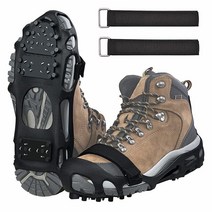 아이스 클리트 스노우 클리트 워크 트랙션 클리트 크램폰 미끄럼 방지 스노우 슈즈 클리트 겨울 눈 및 아이스 부츠 클리트 신발 부츠 남성 여성 하이킹 조깅 (스틸 크램폰 24개 L, 28 Steel Crampons