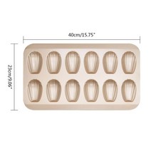 깊은마들렌틀 마들렌틀 마들렌팬 레몬 쉘 마들렌팬 에어프라이어 12구 팬 식품 등급 케이크 몰드 실리콘 케이크 몰드 bpa-free 모양 비스킷 몰드 비 점착성 베이킹 몰드, 협력사, 12홀 메탈
