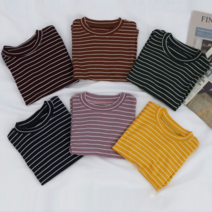 오너클랜 스트라이프 패턴 아동 티셔츠 쉬운코디 데일리 베이직