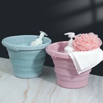 고마움 다용도 캠핑 욕실 접이식 자바라 물통 5L, 사랑스런 핑크 5L, 1개