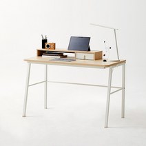 한샘 티오 책상 콘센트형 120cm(컬러 택1), 색상(상판/다리):내추럴오크/화이트(A)
