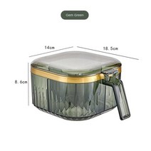 인테리어 소모품 가정용 주방 조미료 항아리 조합 세트 멀티 그리드 소금 글루탐산 모노나트륨 후추 보관 병, 1.Transparent green