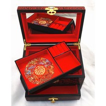붉은 함포장 결혼 현금예단함 예단봉투 현금예단 혼례 봉채비 함 약혼 결혼 칠기 상자, R
