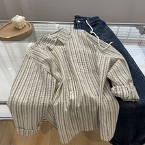 지지미블라우스 스트라이프 시어서커 블라우스
