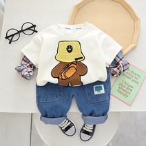 몽실이 체크레이어드 맨투맨 상하복 외출복 봄 가을