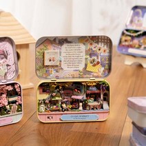 미니어처 만들기 틴케이스 세트 1개 145mm 선택-가게 파리 마켓 바다 집 정원 겨울 벚꽃 마을 궁전 놀이공원 재료 준비물
