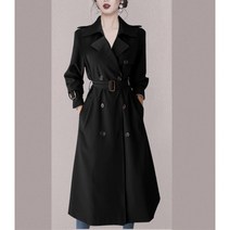 [이꾸띠] 히어린리 여성 봄 가을 2040 여성 카라넥 무지 투 버튼 허리 손목 끈 포인트 3컬러 트렌치 코트