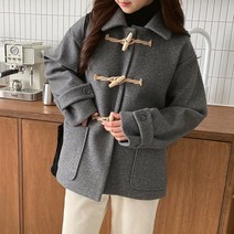 여성 카라 포켓 더플 떡볶이 코트