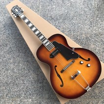 일렉기타무료 배송 New Grote P90 픽업 archtop 기타 재즈 일렉트릭 (할로우 바디 포함), 02 guitar with case_01 39 인치