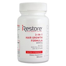 iRestore 3-in-1 모발 성장 보조제 비오틴 DHT차단제 쏘팔메토 탈모 예방