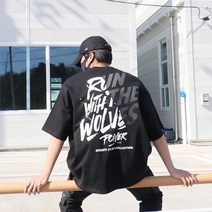 꼰스 복서 하프 스트릿 오버핏 반팔티