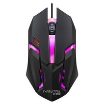 게이밍마우스 게임용 컴퓨터 RYRA Universal Wired Gaming Mouse 7 Colors Mice ErgonomicFlank Cable Lapt, 01 Black, 한개옵션1