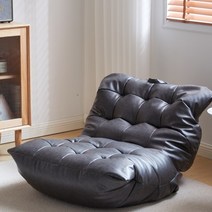 PU 가죽원단 프레임리스 이동식 1인용 안락 쇼파, 그레이