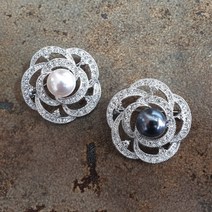 초코잼 초코젬 스톤 장미 진주브로치(S)택1