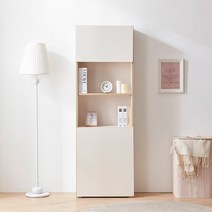 히트가구 [착불] C3604 5단 상하부 도어 책장 600 1color, 크림화이트