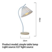 이동식침대테이블 레트로 북유럽 스타일 LED 책상 조명 모던한 심플한 테이블 플리티드 거실 소파 사이드 침실 방 침대 머리맡 램프 야간, [01] A-White, [01] US Pulg, [03] Cold light 6000K