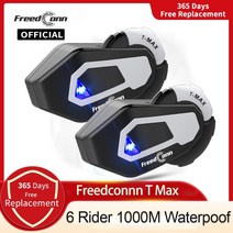 블루투스 이어폰 freedconn t-max 오토바이 인터콤 블루투스 1000m 6 riders motor 헬멧 방수 fm motorbike 인터콤 헤드셋 이어폰