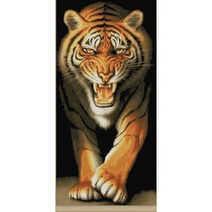 DIY 3D보석십자수 세트 호랑이 얼굴 흰수염 맹호 맹수 집들이 선물 220401088, 45cm*70cm, 원형비즈   호랑이