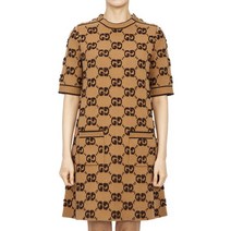 [구찌] 익스퀴짓 GG 부클레 자카드 718630 XKCNA 2668 여자 크루넥 울 미니 드레스