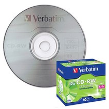 버바팀 CD-RW 공디스크 12X 700MB 쥬얼케이스 10p