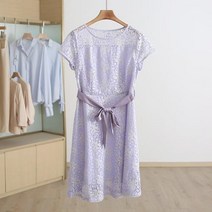 결혼식 소개팅 이 시리즈 크루 넥 캐주얼 레이스 원피스 여름 컬러 디네이터 용 아울렛