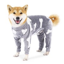 강아지 드라이기 대형견 털말리기 개 잠옷 열 양털 dog pjs jumpsuit for dog stretchable onesie warm winter coat dog for, 회색, 3xl