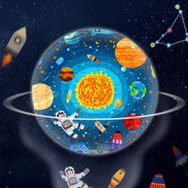 [미디어퍼즐 스페이스 우주 동물 낮과밤] 생태계 특이한퍼즐 둥근퍼즐 미디어퍼즐 초등 7살 6살 5살퍼즐 Mideer, THE SPACE