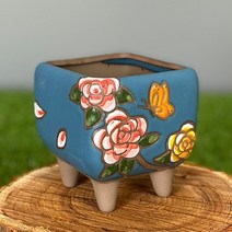 다육맘 수제화분 꽃담분3(사각분), 청록