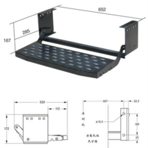 카라반 수동 발판 페달 캠핑카 출입 스텝 차박 계단 용품 받침대 프레임 접이식, 아메리칸 수동 싱글 레이어 트레드 넓어진 블랙, 아메리칸 수동 싱글 레이어 트레드  넓어진 블랙