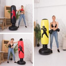 스트레스해소 안전한 에어 샌드백 스트레스해소법 쌘드백 펀칭 스트레스해소법 가정용샌드백 오뚜기샌드백, ♤♥○샌드백(레드)+글러브대형♤♥○