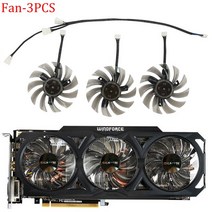 GTX660비디오 Gigabyte GeForce GTX 570 660 670 680 760 770 780 560Ti R9 290 1070 75MM T128010SU GPU, 04 Fan - 3PCS