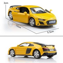 1:36 합금 자동차 혼다 아큐라 쉐보레 닷지 골프 RMZ 시티 다이캐스트 장난감 차량 시, 12 Audi R8 Yellow