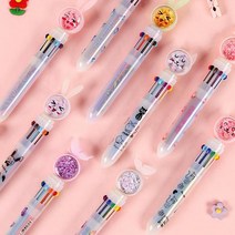 볼펜 10색볼펜 토끼 토끼볼펜 10컬러 스팽글 0.5mm 젤리펜 색볼펜 인형볼펜 문구 필기 다꾸 선물, 토끼(랜덤), 1개