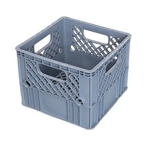 뉴플라스틱 플라스틱 우유상자 밀크박스 감성 캠핑 운반 수납 바구니, 우유_그레이(택배착불)