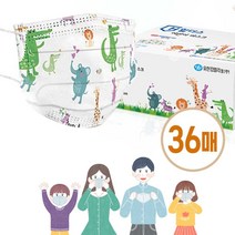 유한킴벌리 국내산 일회용 어린이 덴탈마스크 36매_ 167602EA, - 1, - 본상품선택