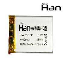 더한 리튬 폴리머 배터리 충전지 253741 400mAh, 1개