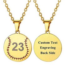 야구 스포츠 펜던트 목걸이 U7 번호 스테인레스 스틸 체인 쿨 쥬얼리 청소년 운동 선수 남자 맞춤 선물