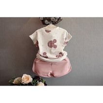NS아동복 여름옷 여아 반팔+반바지 투피스 아동 디스트로이드 세트