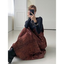 레오파드 호피 맥시 롱 뷔스티에 원피스